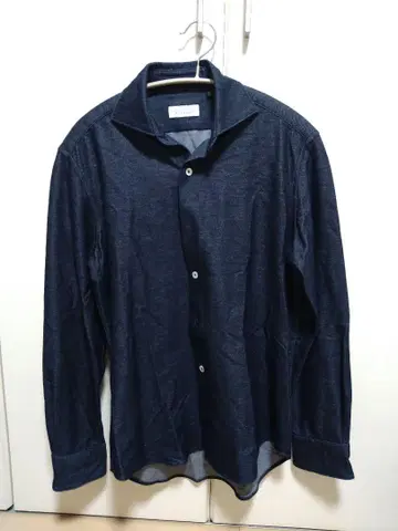 BARNEYS NEWYORK 다크 네이비 긴팔 셔츠