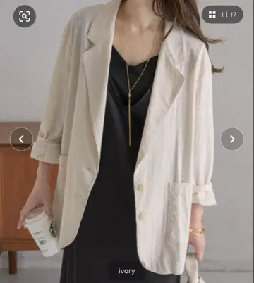 아이보리 린넨 라이크 테일러드 자켓