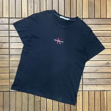 CALVIN KLEIN JEANS 크루넥 반팔 티셔츠 로고 자수