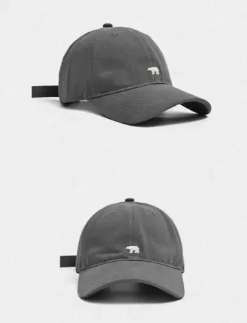 그레이 곰 자수 야구 모자