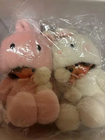 토끼 몬치치 화이트 핑크