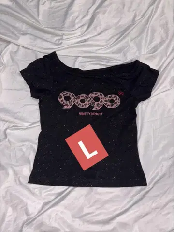 9090 girl OG 로고 오프 숄더 티셔츠 L