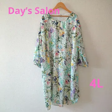 Day's Salon 4L 꽃무늬 롱 원피스 넉넉한 체형 커버 봄/여름용
