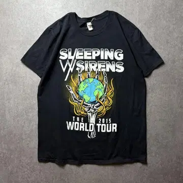 Sleeping With Sirens 밴드 티셔츠 락 투어 블랙 L