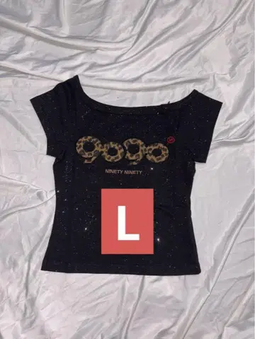 9090 girl OG 로고 오프 글리터 티셔츠 L