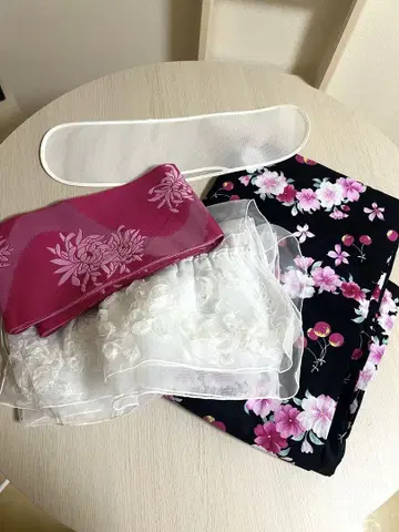 세이코 마츠다 유카타 오비 세트 꽃무늬