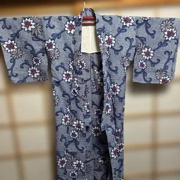 유카타, 사비, 면, 새상품, 다크 네이비 꽃무늬