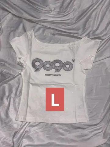 화이트 L 9090 girl OG 로고 오프 글리터 티셔츠