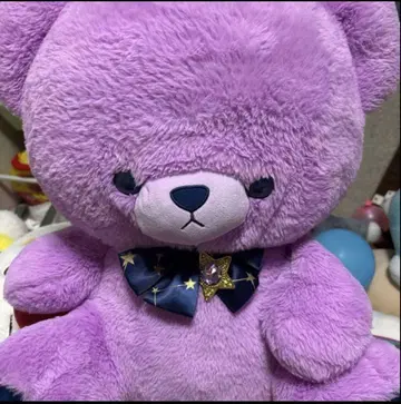 YELL 별 장식 보라색 봉제 인형