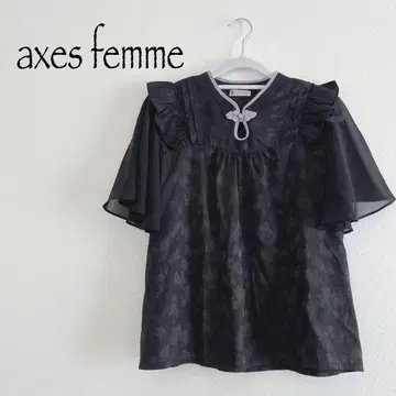 axes femme 오리엔탈 차이나 자카드 블라우스
