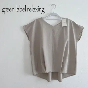 green label relaxing 린넨 라이크 턱 V넥 티셔츠