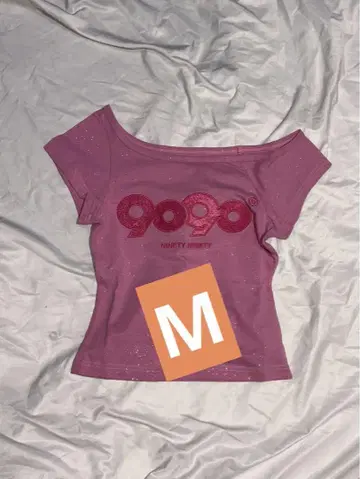 M 9090 girl OG 로고 숄더 글리터 티셔츠