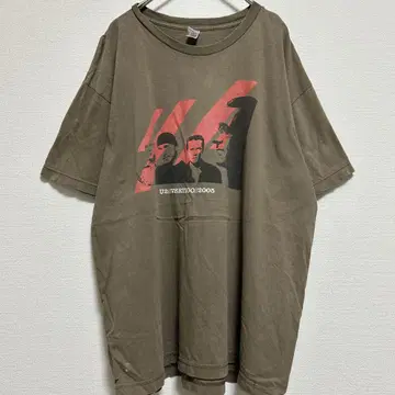 2000년대 빈티지 U2 밴드 티셔츠 카키색 L 밴딩