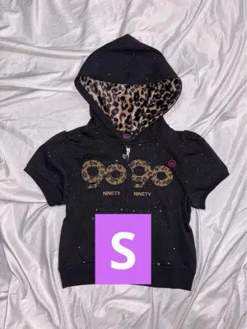 9090 girl OG 로고 글리터 지퍼 후드 티셔츠 S