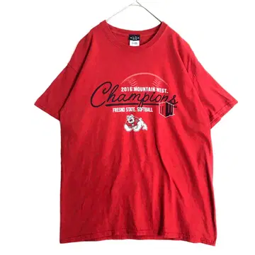 3143 칼리지 소프트볼 프레즈노 주립 대학 반팔 티셔츠 빨간색