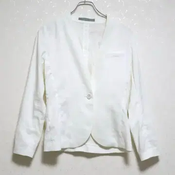 띠어리 럭스 린넨 썸머 자켓 화이트 조개 버튼