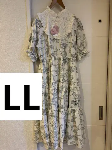 LL 사이즈 시마무라 신상 아오키 미사코 원피스 토와르주이 패턴 그린