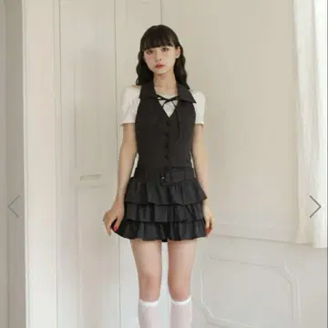 BUBBLES 홀터넥 티어드 원피스 버블스