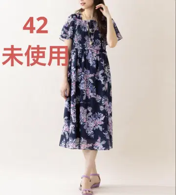 42 로즈 티아라 플라워 프린트 원피스