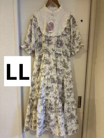 LL 사이즈 시마무라 신상 아오키 미사코 원피스 토와르주이 패턴 브라운