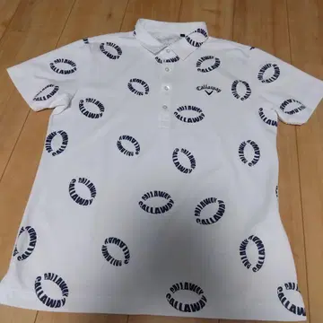 캘러웨이 피케 셔츠 화이트 로고 프린트