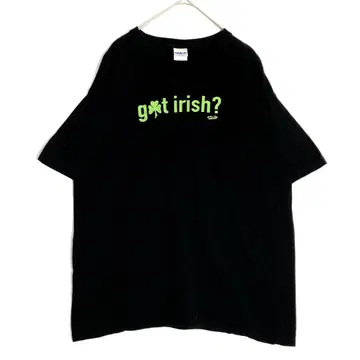 3154 got irish? 아일랜드 칼리지 클로버 티셔츠 블랙