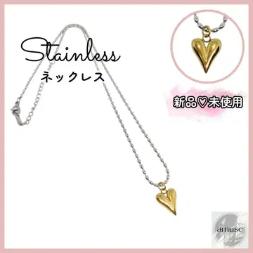 Stainless 스테인리스 하트 참 목걸이 골드 실버
