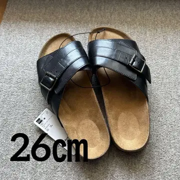 새상품 지유 가죽 크로스 스트랩 샌들 26