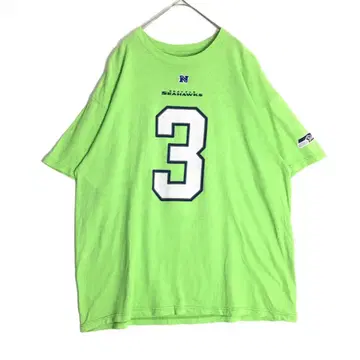 3159 NFL 시호크스 WILSON 빅 프린트 티셔츠 옐로우 그린