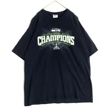 3160 NFL 시호크스 빅 프린트 반팔 티셔츠 네이비