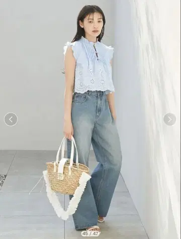 snidel 와이드 데님 팬츠