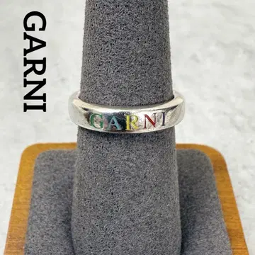 GARNI 가르니 멀티 컬러 로고 디자인 내로우 반지