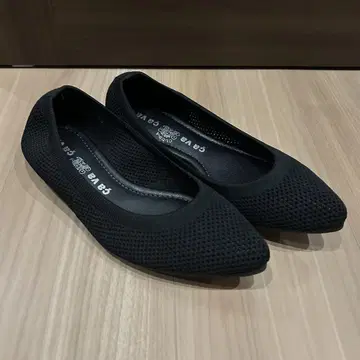 사바사바 플랫 메쉬 신발 블랙 23cm