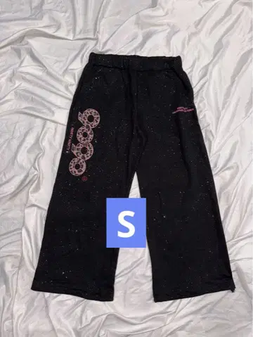 S 9090 girl OG 로고 글리터 스웨트 팬츠