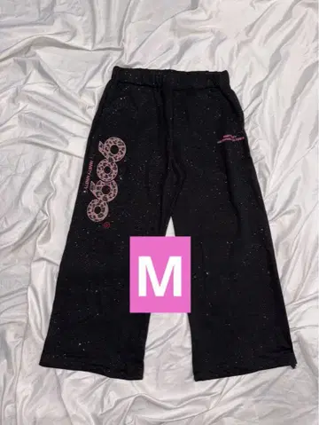 M 9090 girl OG 로고 글리터 스웨트 팬츠