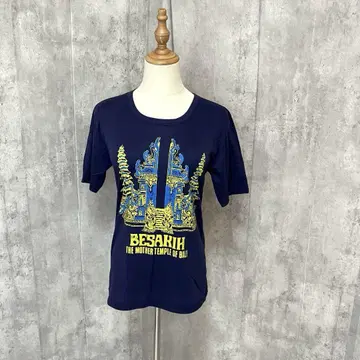 BESAKIH 발리 프린트 컬러풀 심플 티셔츠 기념품 캐주얼