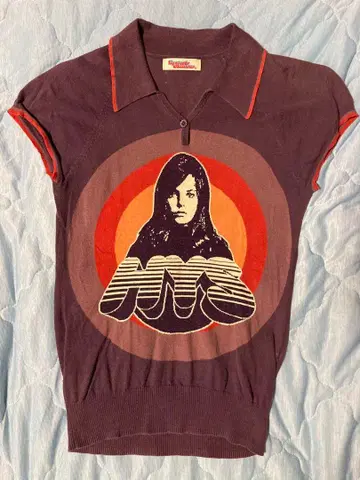 초기 걸 라메 피케 셔츠