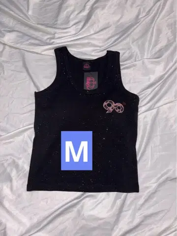 9090 girl OG 로고 글리터 탱크 탑 M