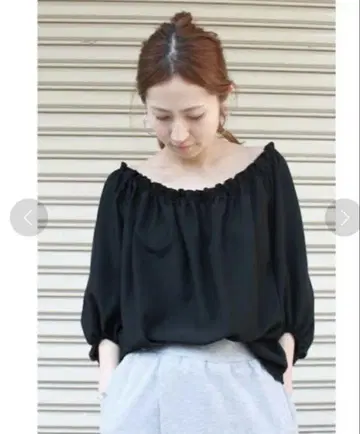 프레임워크 텐셀 개더 블라우스 드레이프감 새틴 인디고 데님
