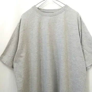 휠라 소매 로고 무지 빅 사이즈 티셔츠 그레이 2XL 해외 구제 의류
