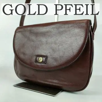 GOLD PFEIL 골드 파일 가죽 숄더백 보르도 레어