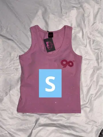 S 9090 girl OG 로고 글리터 탱크탑