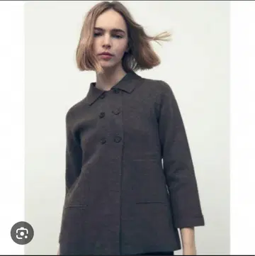 ZARA 자라 니트 랩 가디건 그레이 말