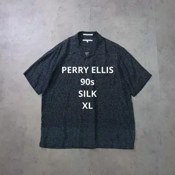 90s PERRY ELLIS 오픈 카라 셔츠 XL SILK 올 패턴
