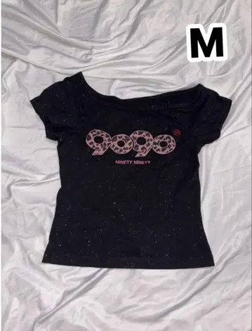 9090 girl OG Logo Off Glitter Tee M
