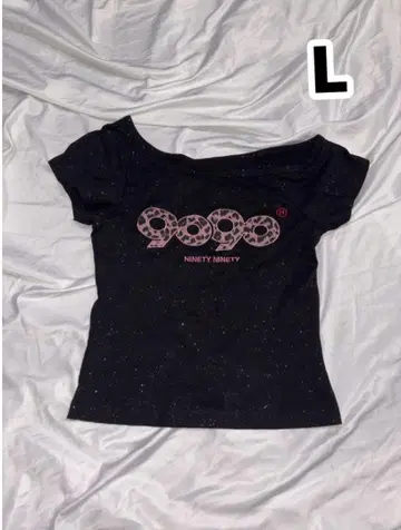 9090 girl OG 로고 오프 글리터 티셔츠 L