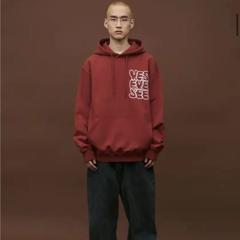 ◇YESEYESEE◇ Clogo Hoodie Brick Red yeseyesee Arch Logo Hoodie - Burgundy | International Store