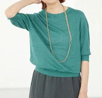 IENA 린넨 5부 소매 풀오버