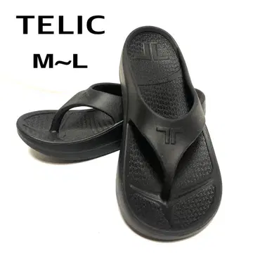 TELIC 블랙 비치 샌들 텅 스타일 리커버리 샌들 ML