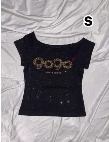 9090 girl OG 로고 오프 글리터 티셔츠 S